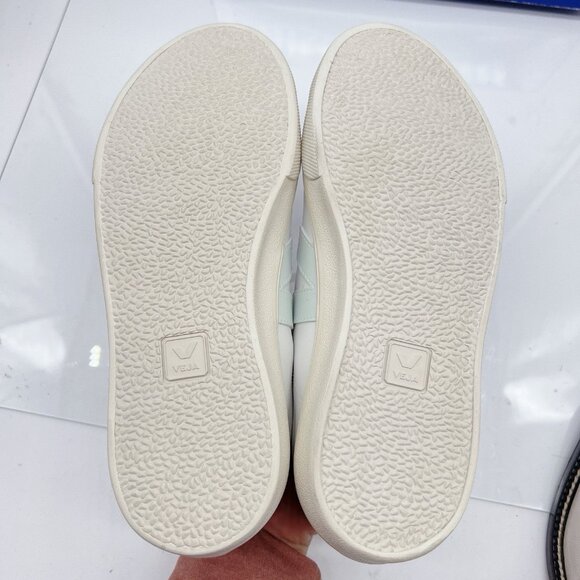 Veja Esplar Logo Womens Lace Up Sneaker White Menthol Blue Leather EU 38 US 7 - Picture 10 of 10